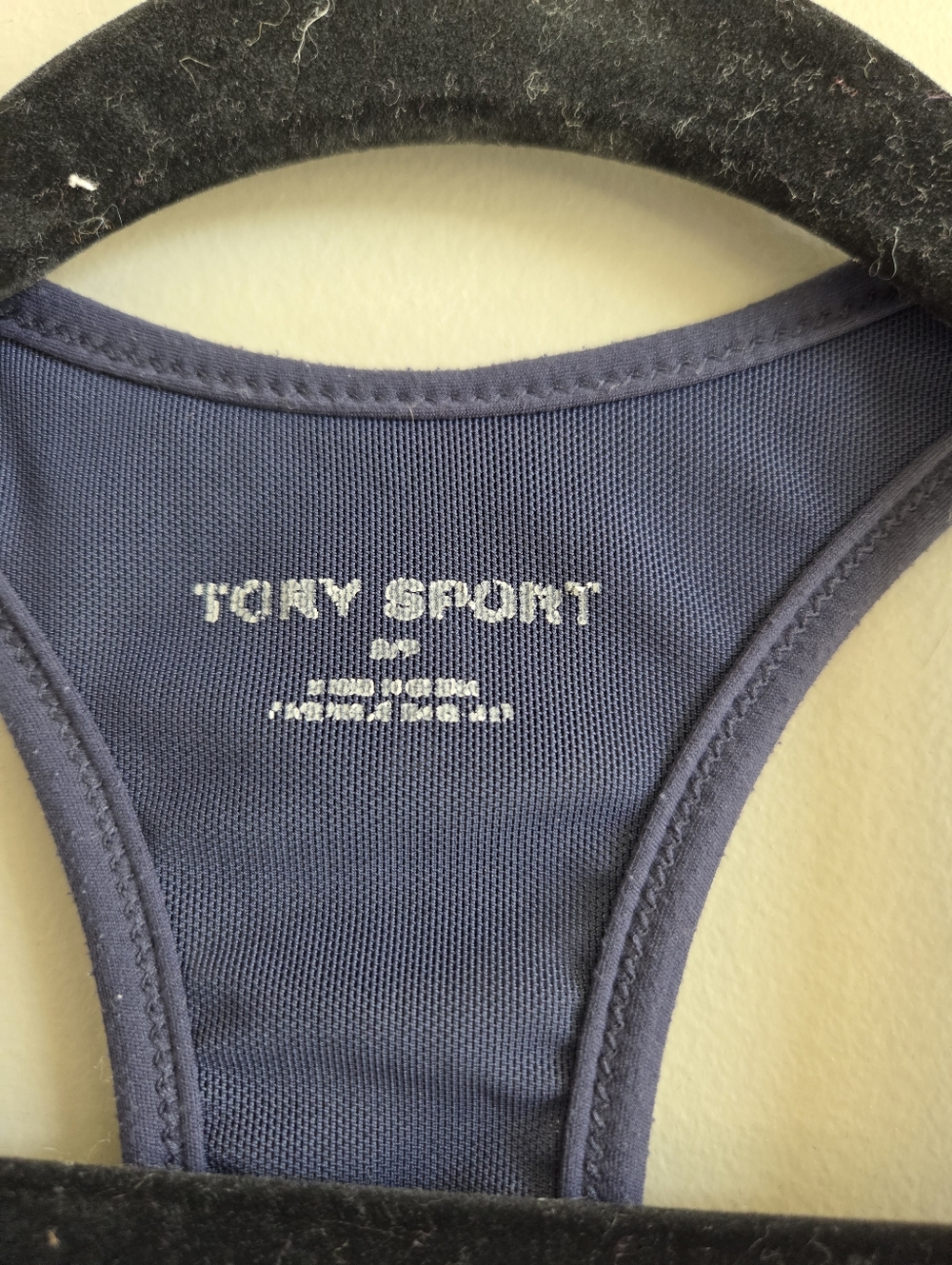 Tory Sport Geometric Racerback Sports Bra In Navy Blue Size S - Picture 3 of 5